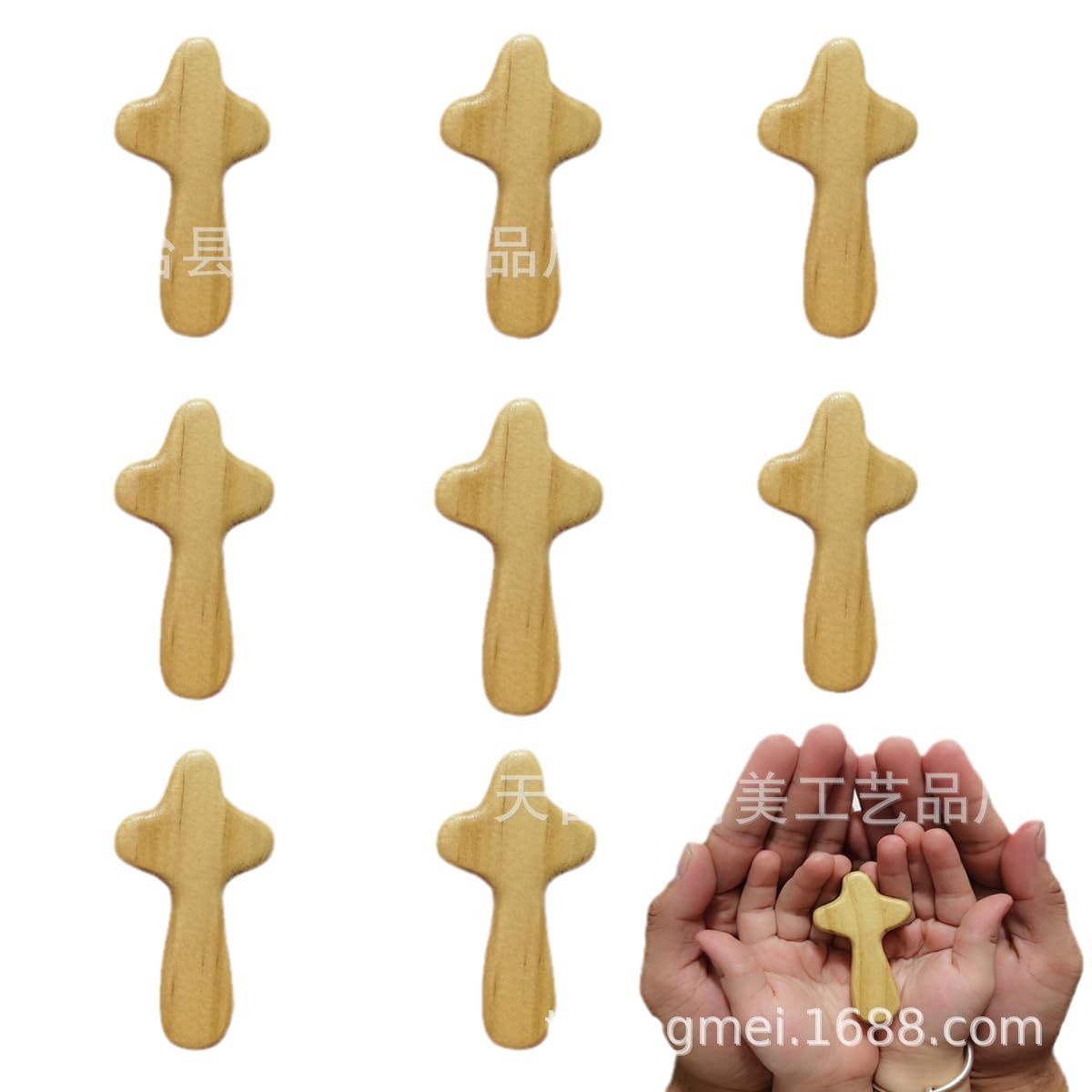 Madera maciza adornos de madera artesanía de madera Cruz oración de madera