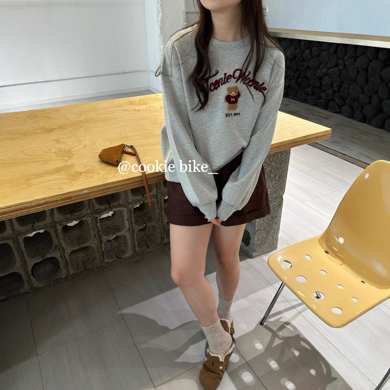 2025秋季新款休闲卫衣女士长袖刺绣卡通图案圆领宽松套头休闲百搭|undefined