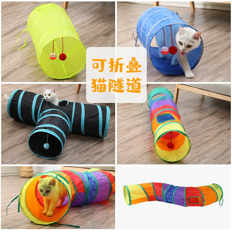Кошачья игрушка Роллинг Дракон Канал Оптовая Раскладная Цветная Складная Кошка Нот Кошка Питомец Товары Трансграничный Кошачий Туннель
