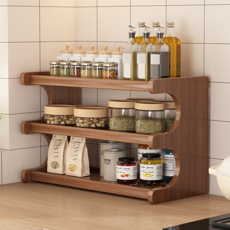 Hg kitchen rack seasoning multi-layer desktop multi-functional oil salt sauce vinegar countertop storage storage display shelf