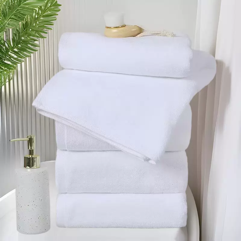 酒店宾馆家用32股白色毛巾面巾民宿火锅店擦手擦脸巾浴巾专用吸水