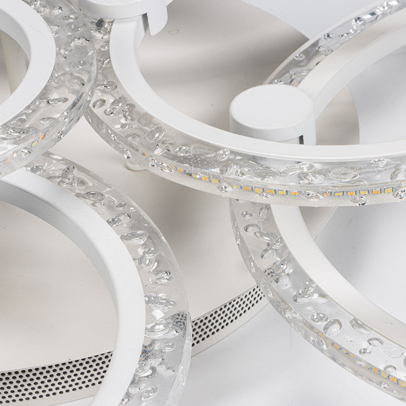 Lámpara de techo LED circular minimalista de acrílico para sala de estar, dormitorio, comedor moderno, lámpara de techo chapada en oro cromado tipo burbuja