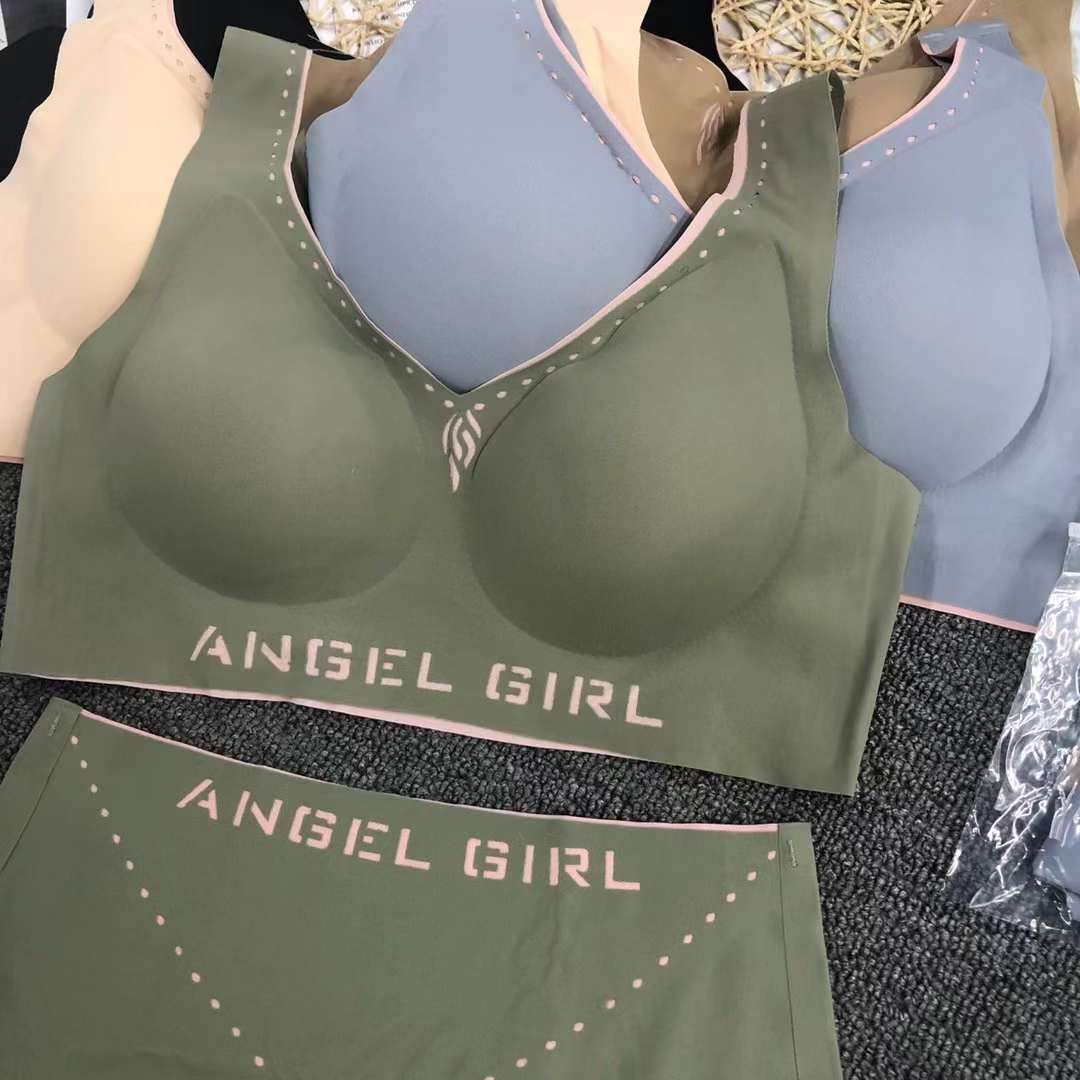 Nueva ropa interior sin costuras de las mujeres pequeño pecho push up anti-flacidez delgada inalámbrica traje de sujetador de mama
