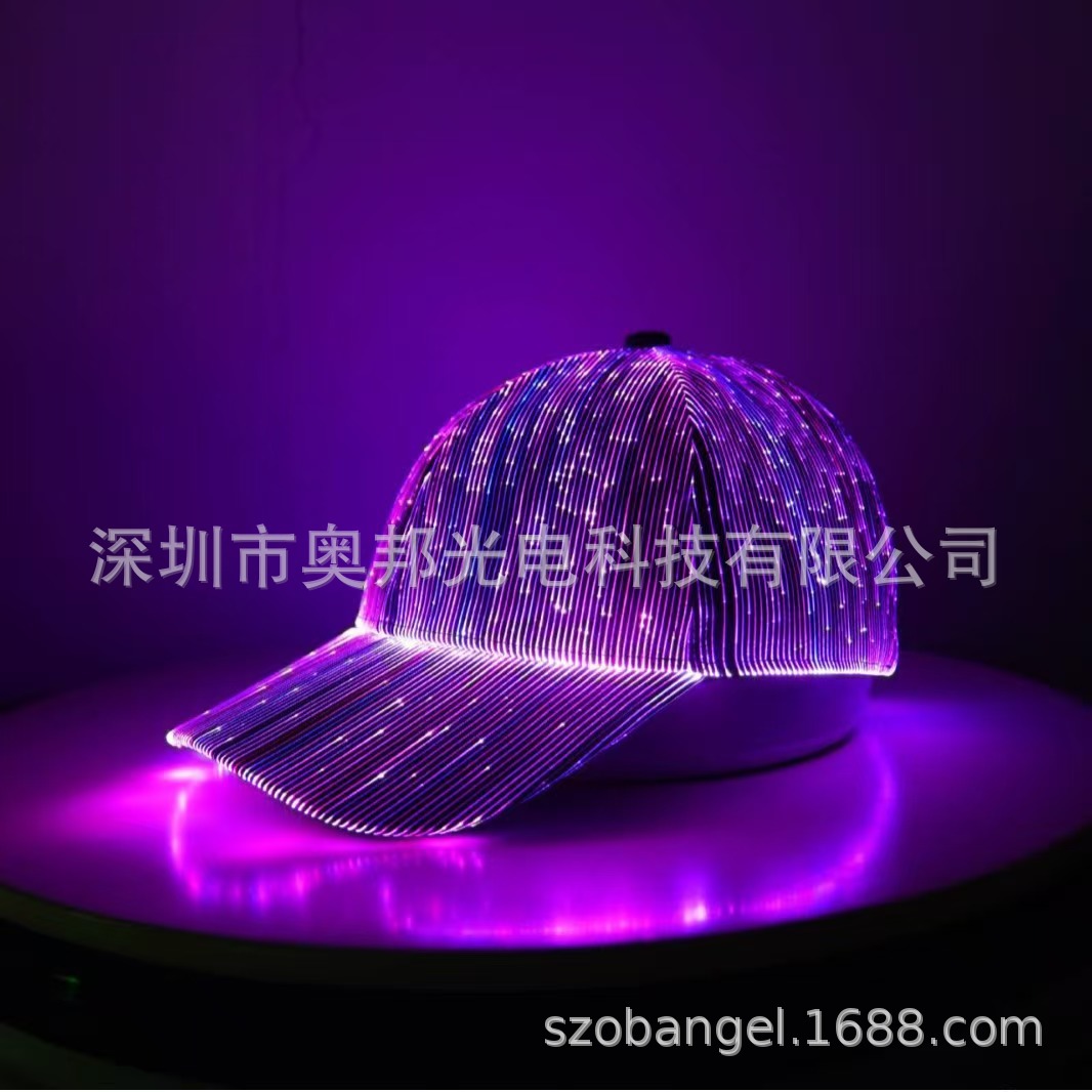Gorra de Béisbol de Fibra Óptica LED Luminosa para Discotecas y Fiestas image 3
