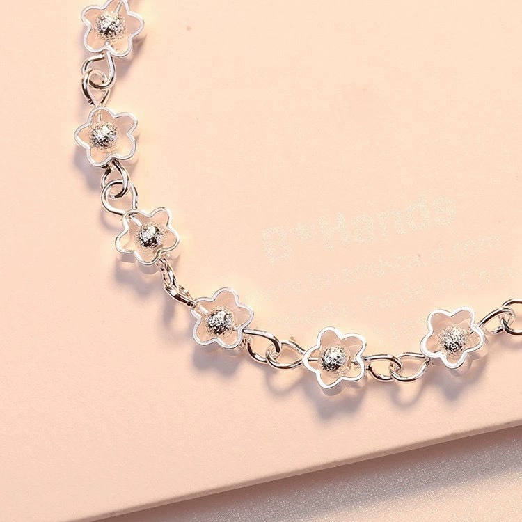 Silver bracelet, jewelry handmade, beads, accessory, flowered