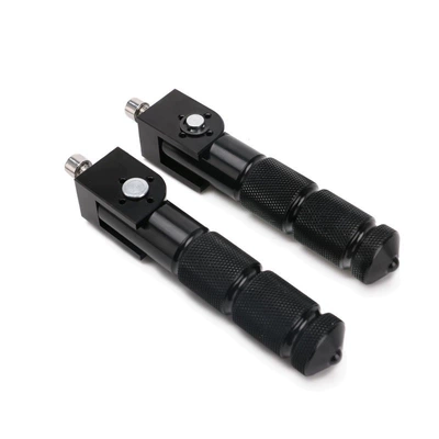 Cross-border exclusive supply of modified motorcycle, scooter, and electric vehicle accessories: aluminum alloy CNC mid-section folding footrests for front and rear (Motorcycle pedals) - black-1-pair