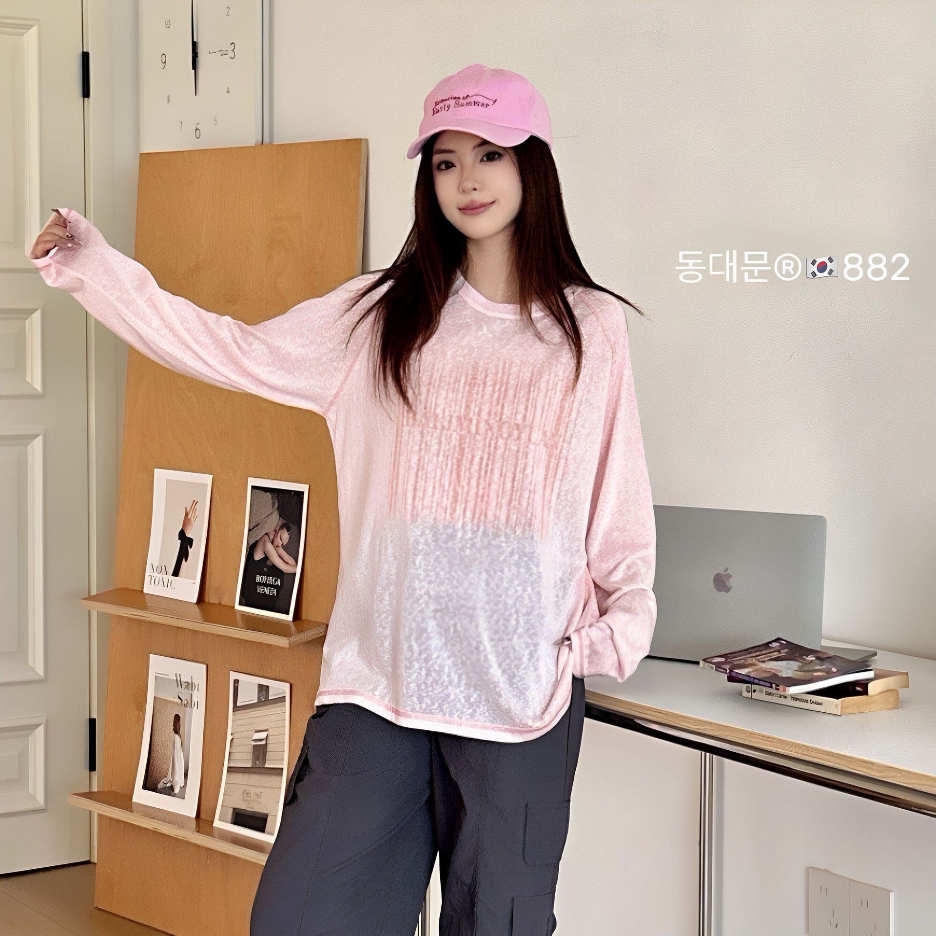 882 Lyocell Lightweight Long-Sleeved Top, Summer Girl's Breathable and Cooling Cover-Up