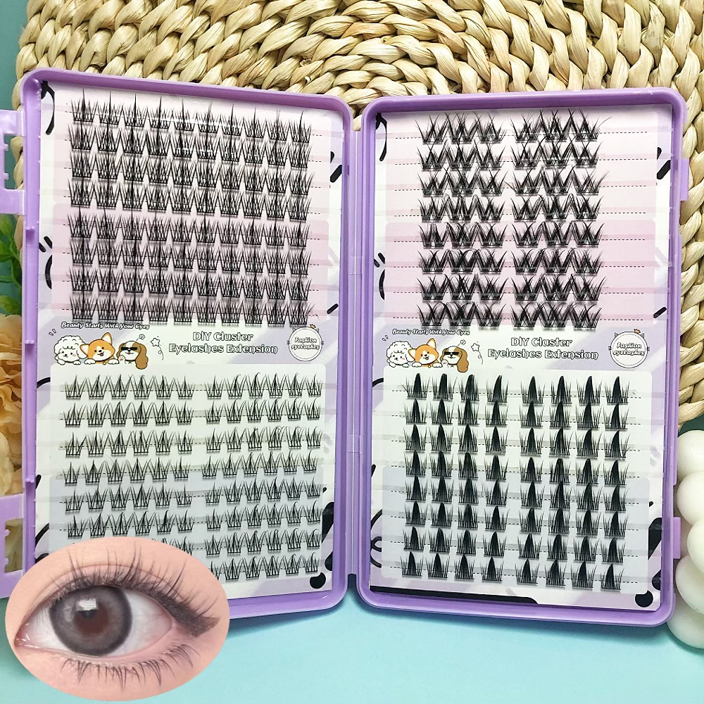 Serie de pestañas postizas transfronterizas Libro de pestañas de comercio exterior Pestañas postizas en inglés completas Pestañas postizas de gran capacidad, pelo segmentado de un solo racimo