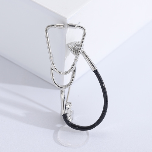 Fashionable, creative and personalized doctor stethoscope brooch, simple and natural clothing accessories, cardigan jacket, anti-exposure corsage