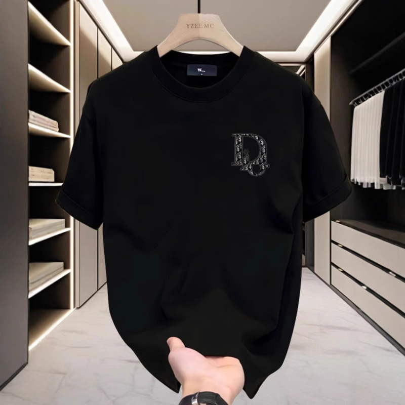 2025 new summer double yarn combed cotton men's short sleeve T-shirt 260G heavy American loose tide top 2025 new summer double yarn combed cotton men's short sleeve T-shirt 260G heavy American loose tide top