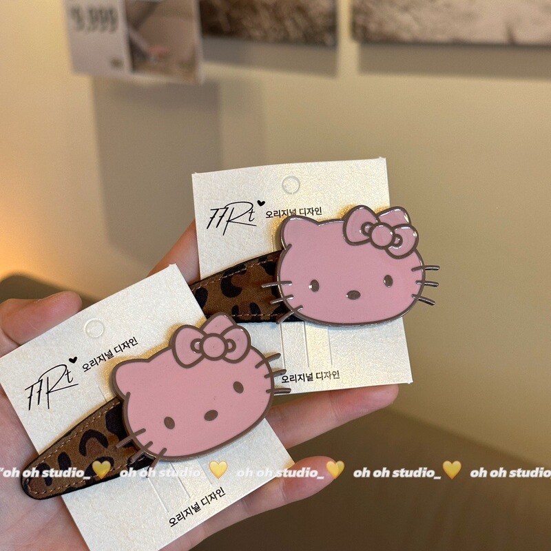 Korean Dongdaemun Kt Cat Hair Clip Sweet Cool Style Leopard Print Bangs Clip Sweet Cartoon Hairpin Exquisite Small Accessory for Women Korean Dongdaemun Kt Cat Hair Clip Sweet Cool Style Leopard Print Bangs Clip Sweet Cartoon Hairpin Exquisite Small Accessory for Women
