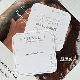 ins穿戴甲卡片烫银美甲卡纸片圆角成品打板展示背卡logo设计制作