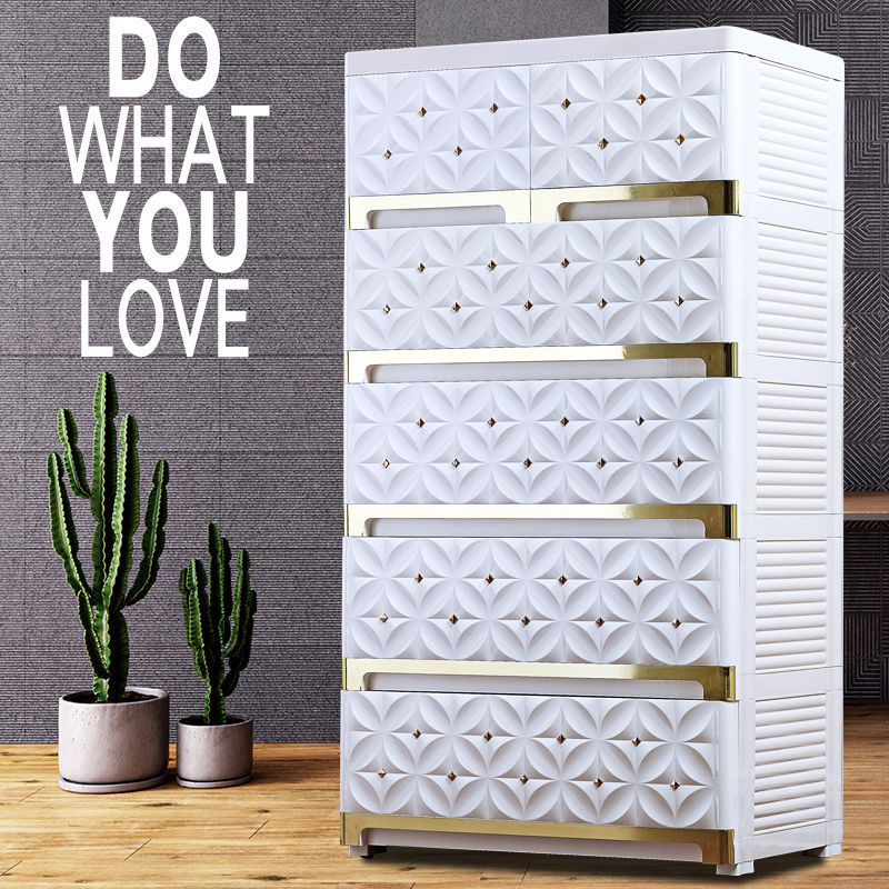 大号欧式抽屉式收纳柜塑料加固加厚衣柜整理箱玩具储物柜五斗柜子