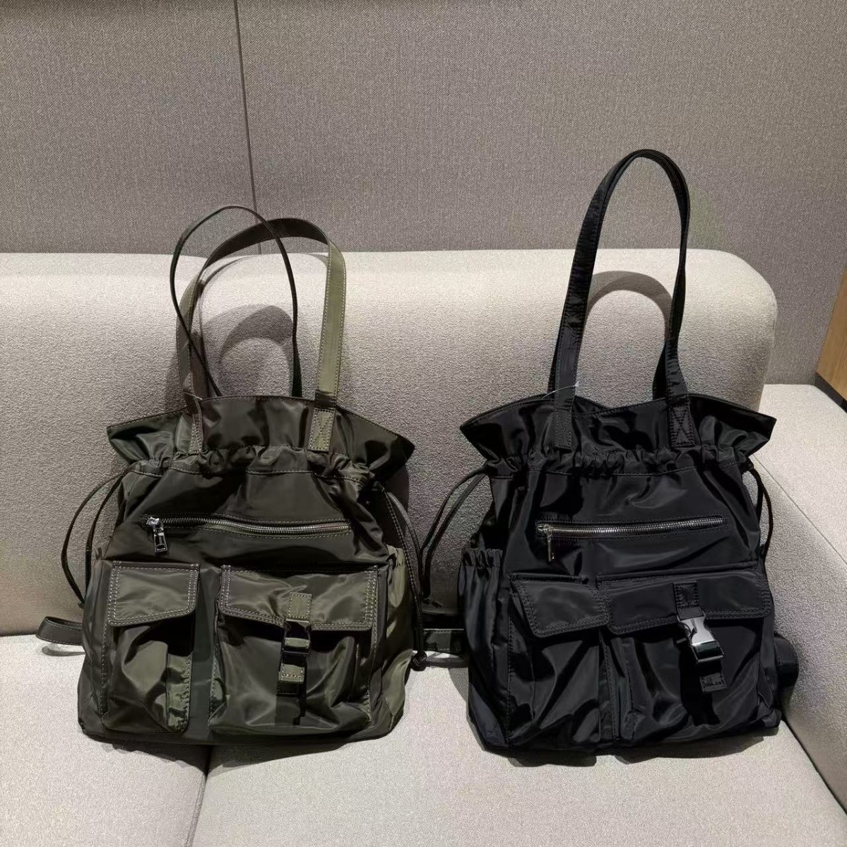 멀티 포켓 듀얼 사용 캐주얼 휴대용 어깨 가방 2025 새로운 여성 가방 나일론 간단한 대용량 배낭