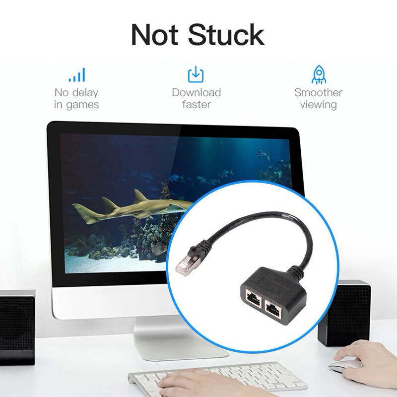 Rj45 1分2/3/4ネットワークケーブル分割器RJ45 1分3延長線1分2イーサネットアダプタ|undefined