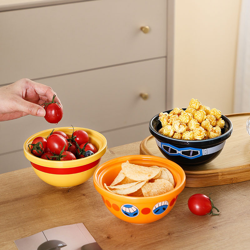 One Piece Snack Bowl Cerámica Luffy Creativa Ace Cup Sabo Bo