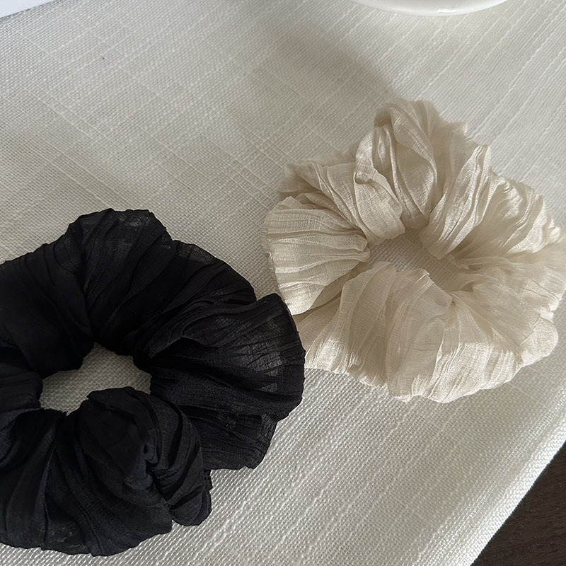 Simple Style Solid Color Cloth Pleated Hair Tie display picture 1