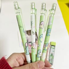 Activity Pencil Cartoon Small Dinosaur Peach Automatic Pencil High-Endurance Student Push Pencil Sharpen-Free with Eraser