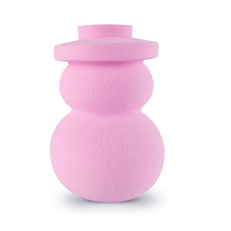 후드가있는 핑크 눈사람