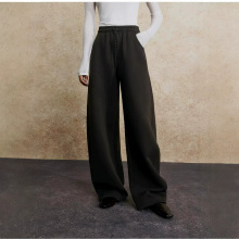 跨境休闲裤高腰女装弯刀裤High‑Waist Casual Banana Sweatpants