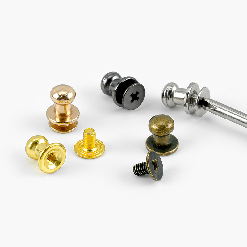 Fábrica transfronteriza Heshang cabeza pezón uñas aleación de zinc hierro inferior remache equipaje accesorios de hardware de cuero al por mayor