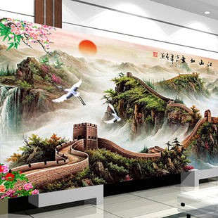 Picturesque Landscape Cross Stitch 2025 New Model Thread Embroidery for Living Room New Great Wall Scenery Large Handmade DIY Embroidery