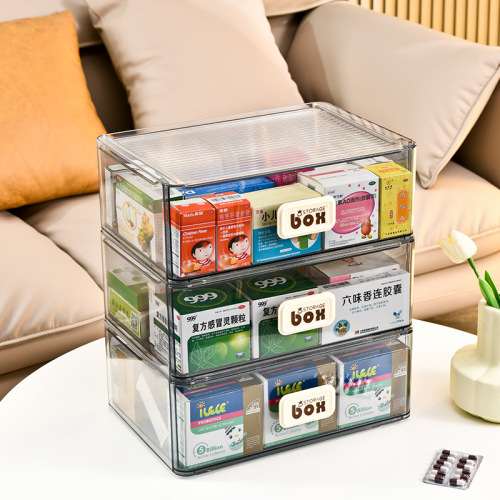 Medicine box transparent household drawer-type medicine storage box large capacity thickened sealed moisture-proof medicine storage box