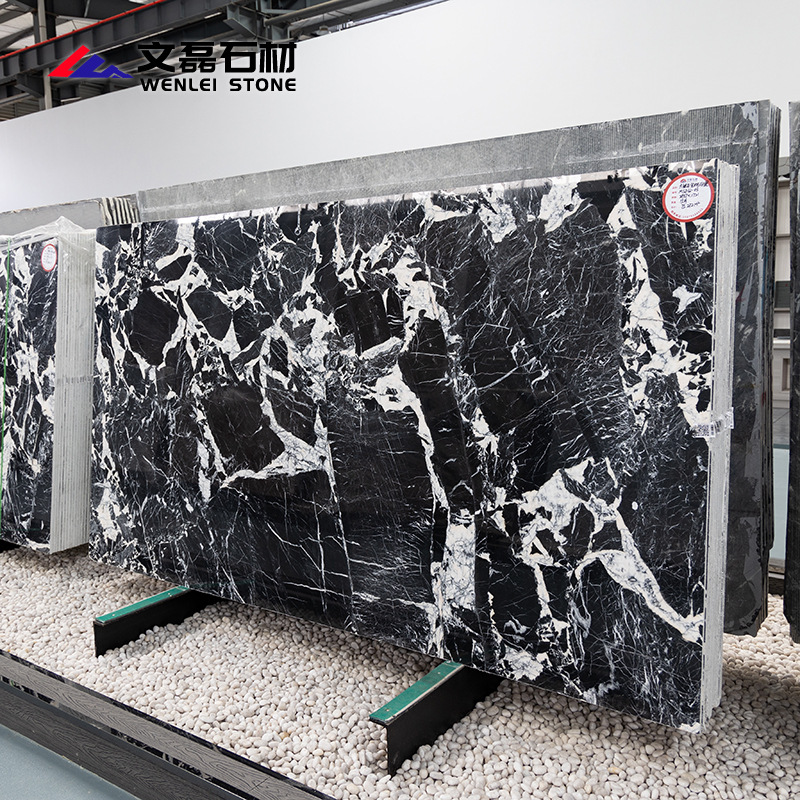 天然大理石奢石宝格li黑背景墙踏步洗手台桌板窗台岛台源头工厂