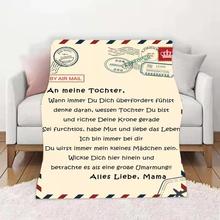 来图定 制信封式信件写信法兰绒毛毯 热销款小毛毯办公室沙发盖毯