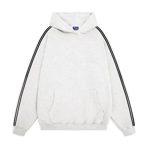 Full-coverage hoodless thin 310g cotton-milk fiber blend hooded sweatshirt with light color