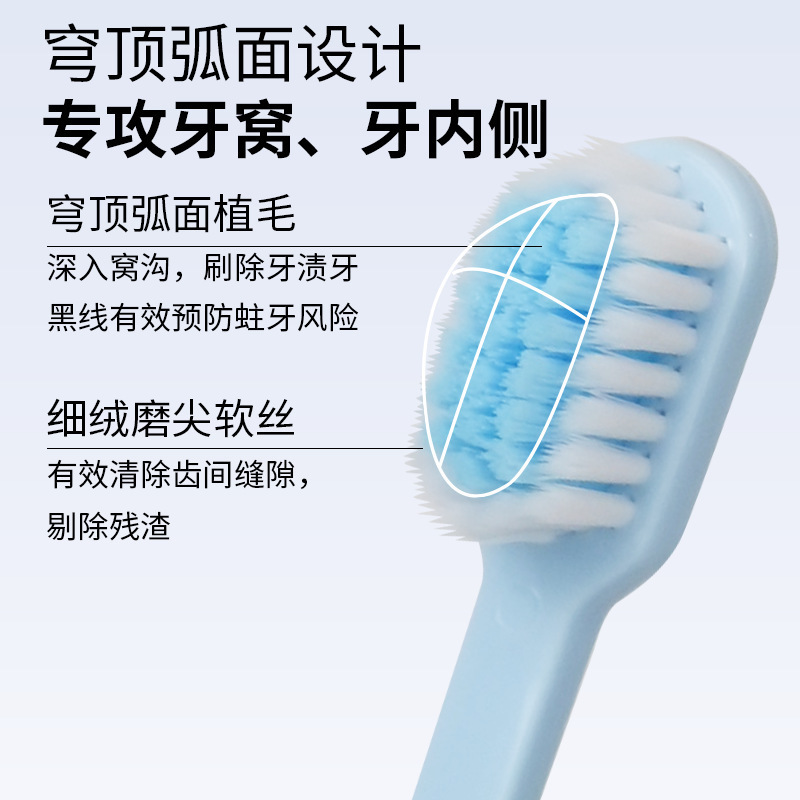 新一代山型弧面牙刷宽薄软毛护龈成人男女情侣超细凸面家用家庭装|undefined