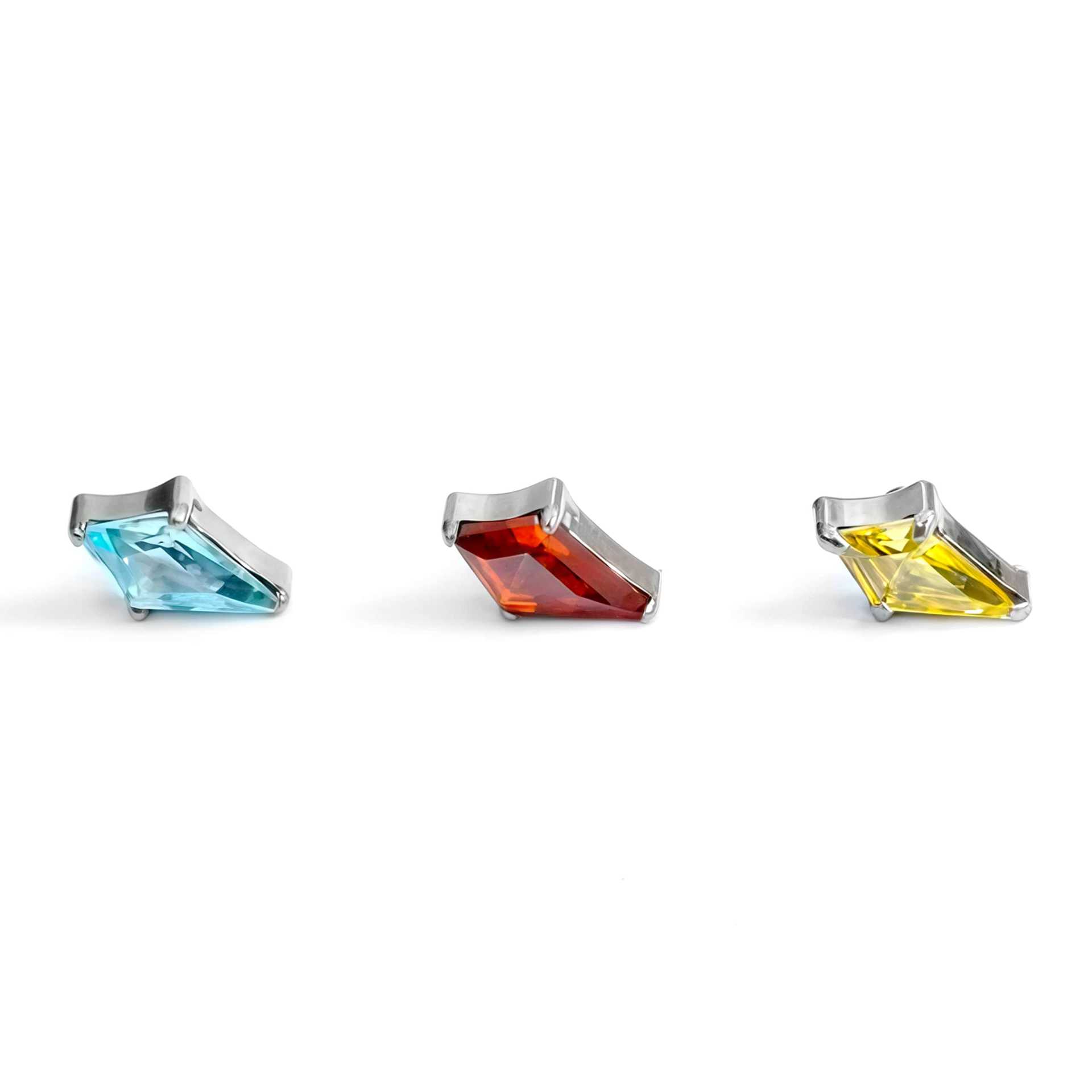 F136 Titanium Inner Tooth Kite 5A Zircon Lip Nail Nose Nail Ear Nail Ear Bone Nail G23 Titanium Alloy Body Piercing Jewelry detail image 7