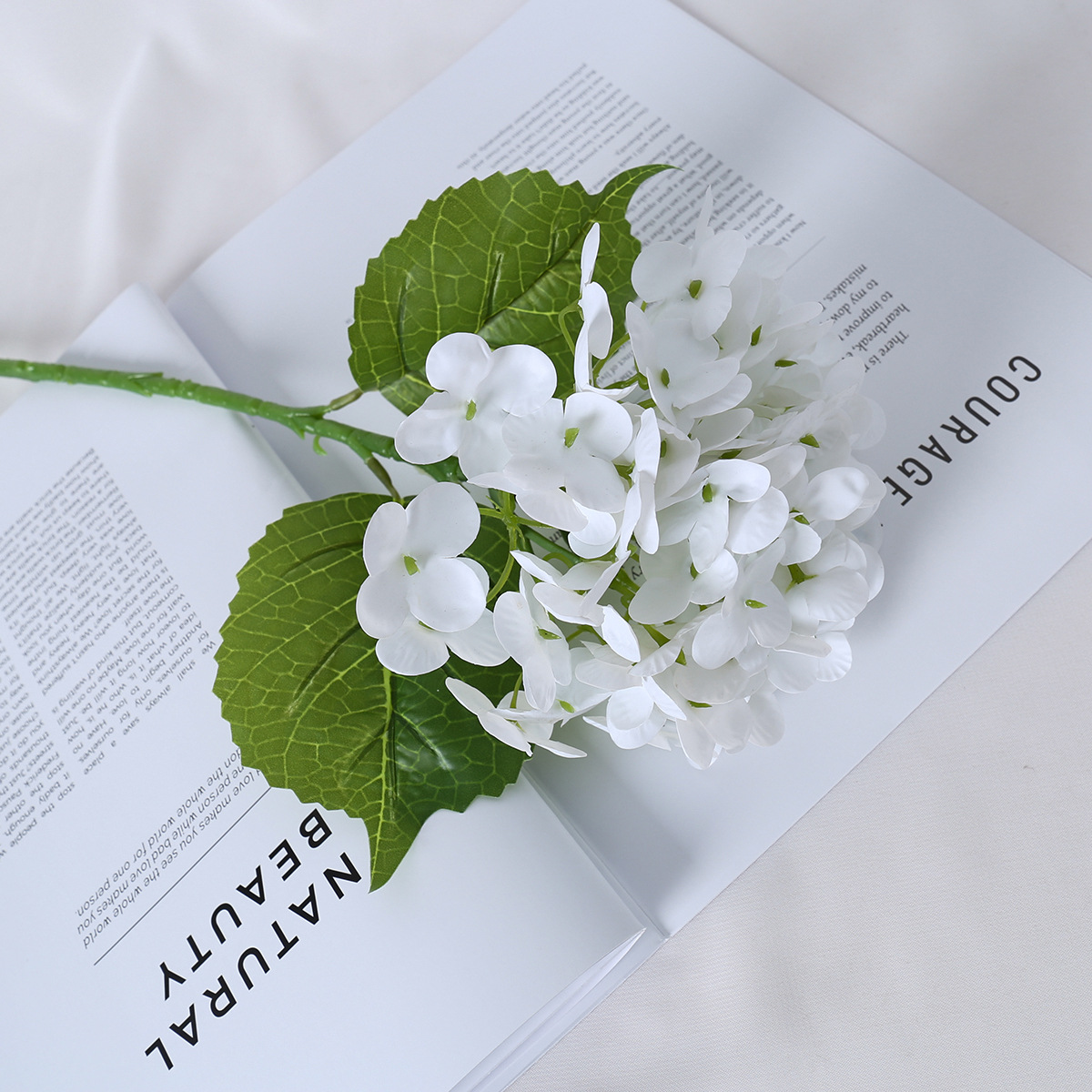 Humectante 3D sensación de mano 72 piezas de flores de imitación de hortenida decoración floral hotel diseño de boda película de flores falsas hortenida