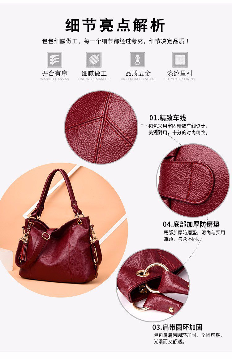 New fringed large-capacity tote women's bag, European and American trend Hobo single-shoulder handbag, cross-border one-piece delivery worldwide undefined