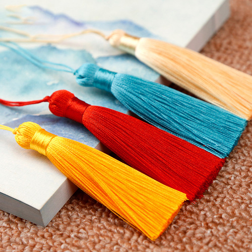 Small Number 8cm Tassel Chinese Knot Bookmark Tassel Drop Ancient Style Polyester Ice Silk Tassel DIY Accessory Wholesale