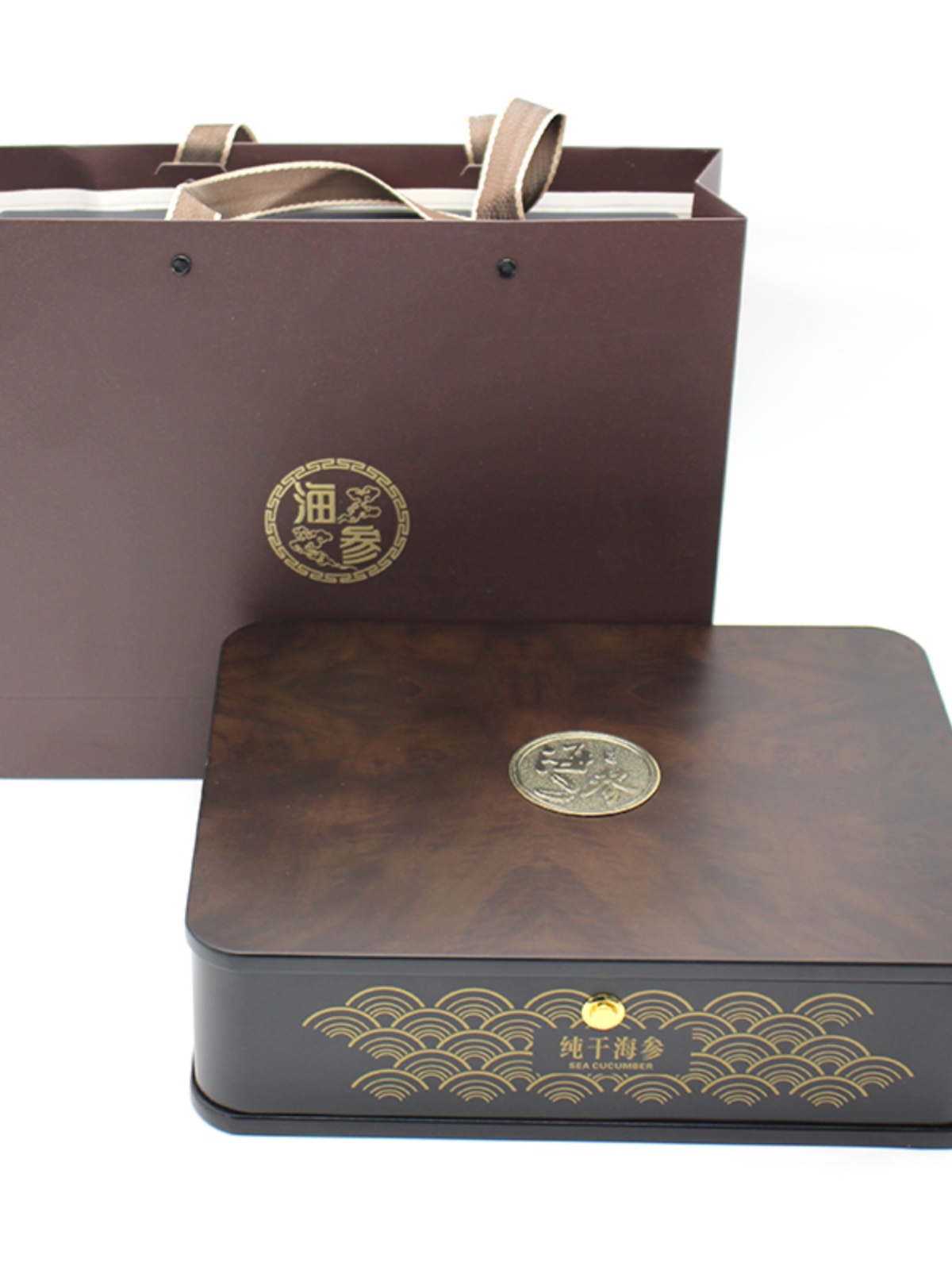 Caja de regalo de pepinos de mar, caja de embalaje de pepinos de mar, medio jin, caja de regalo de pepinos de mar secos, caja de madera, soporte personalizado