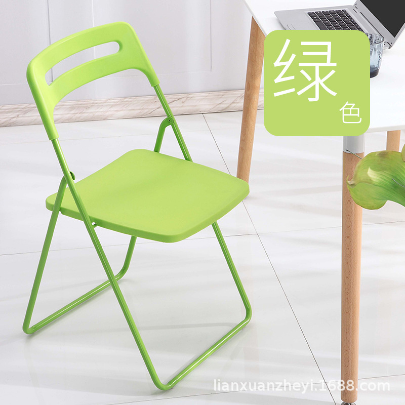 Silla plegable, silla de comedor de plástico para el hogar, evento portátil, capacitación en conferencias, respaldo del personal, silla de computadora, taburete, simple ins