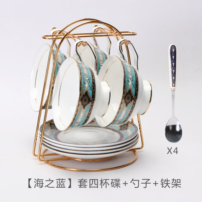 Taza de café de porcelana de lujo ligera europea de alta calidad exquisita de estilo británico set de té de la tarde tazas y platos caja de regalo al por mayor