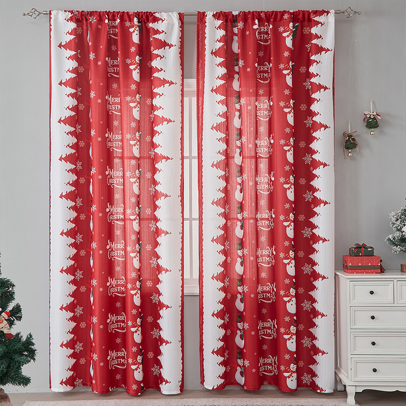 Christmas Blackout Curtains With American Style Festive Prints_voghion.com