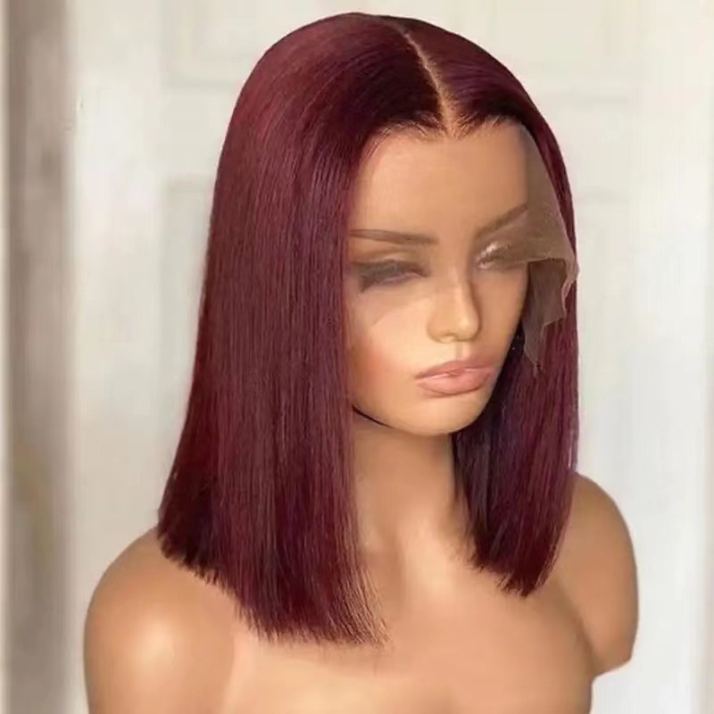 Dy303 bobo short straight hair burgundy