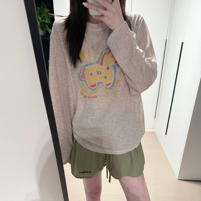 Rainbow cotton-linen sun protection blouse for women, 2026 summer sun protection long-sleeve T-shirt, casual loose-fitting slightly sheer sexy top