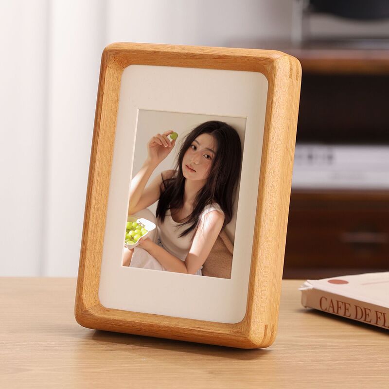 Chinese-Style Mortise and Tenon Solid Wood Photo Frame 6-Inch 7-Inch 8-Inch 10-Inch Wooden Frame Display High-End Calligraphy Work Rounded Corner Picture Frame Empty Frame