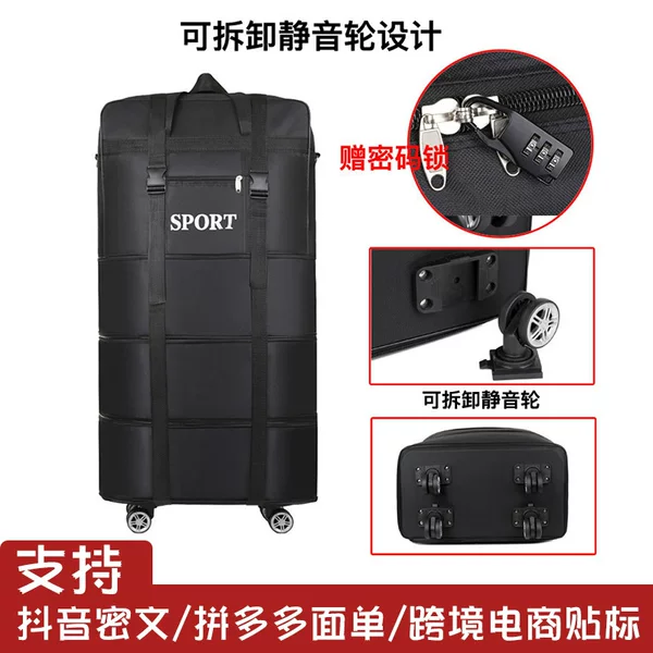 Cross-Border Aviation Checked Bag Folding Working Outing Luggage Bag Large Capacity Backpack with Pulley Storage Luggage Bag