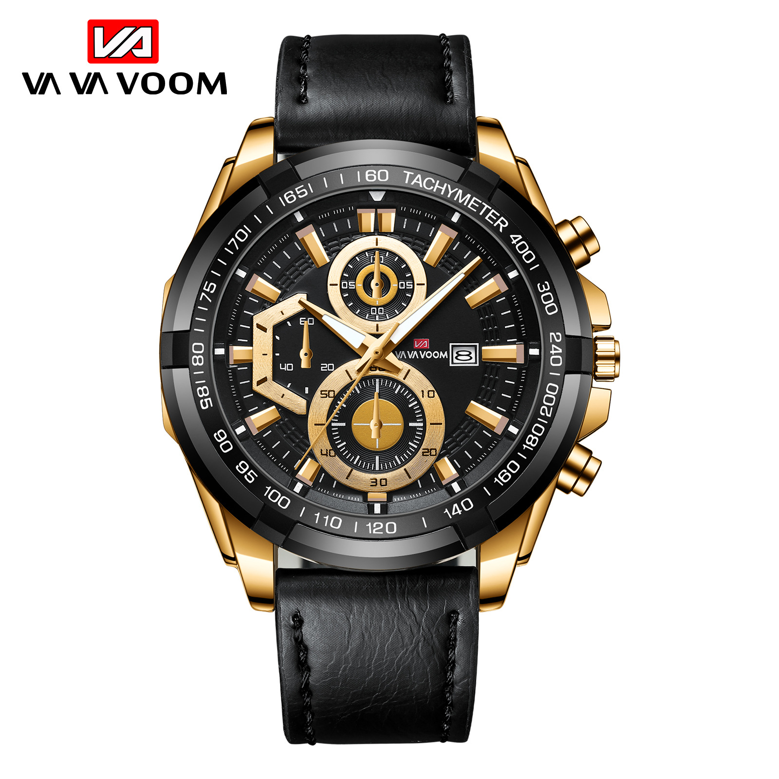 VAVA VOOM 2321 nuevo cinturón personalizado creativo movimiento de cuarzo calendario los hombres reloj al aire libre