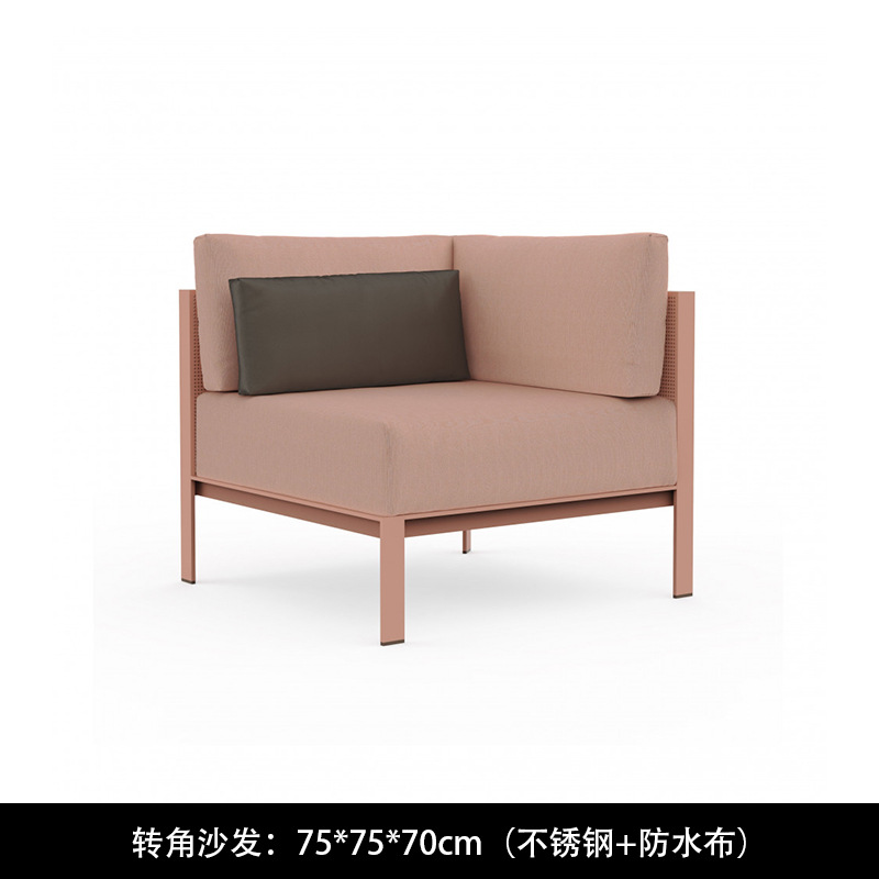 Sofá nórdico al aire libre ocio minimalista diseñador de acero inoxidable patio villa creativo impermeable muebles al aire libre