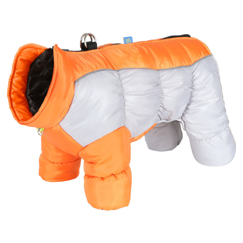 欧美跨境狗狗衣服秋冬小型犬保暖反光防水小狗衣服可收纳宠物服装|undefined