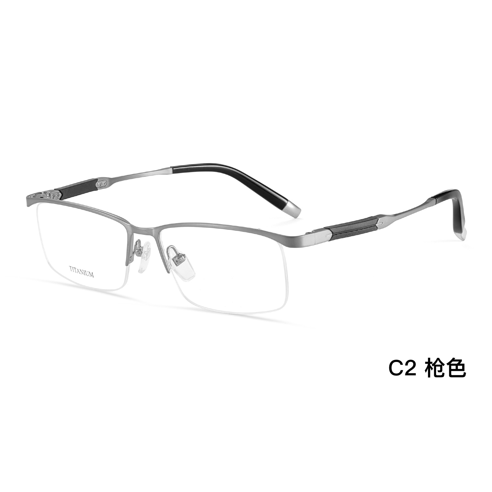 Shenzhen oficina de negocios de alto nivel gran cara medio marco de gafas de titanio puro marco de silicona antideslizante lazo de gafas con miopía Danyang lote