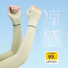 Ice Sleeve Sunscreen for Women - Ice Silk Sleeve Suits for Men - Sun Protection Sleeve Covers for Summer - Driving Arm Sleeves for Men and Women - Double Striped Arm Guards