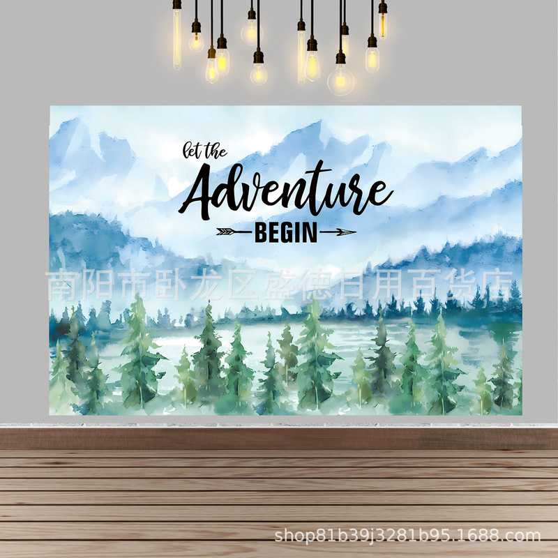 Foreign trade let adventure begin theme photo background baby shower wedding birthday party decoration banner background cloth
