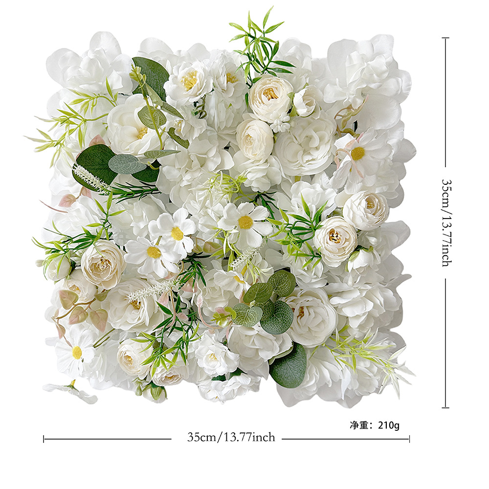 Decoración de boda transfronteriza pared de flores de simulación de flores de seda de jardín de Monet hortenida paisajismo diseño de fila de flores artificiales de alto nivel